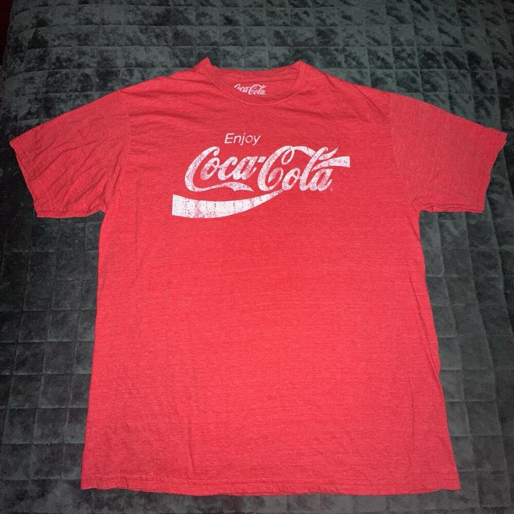 Coca Cola Mens Short Sleeve Graphic Tee Shirt Extra Large (XL) Red Classic